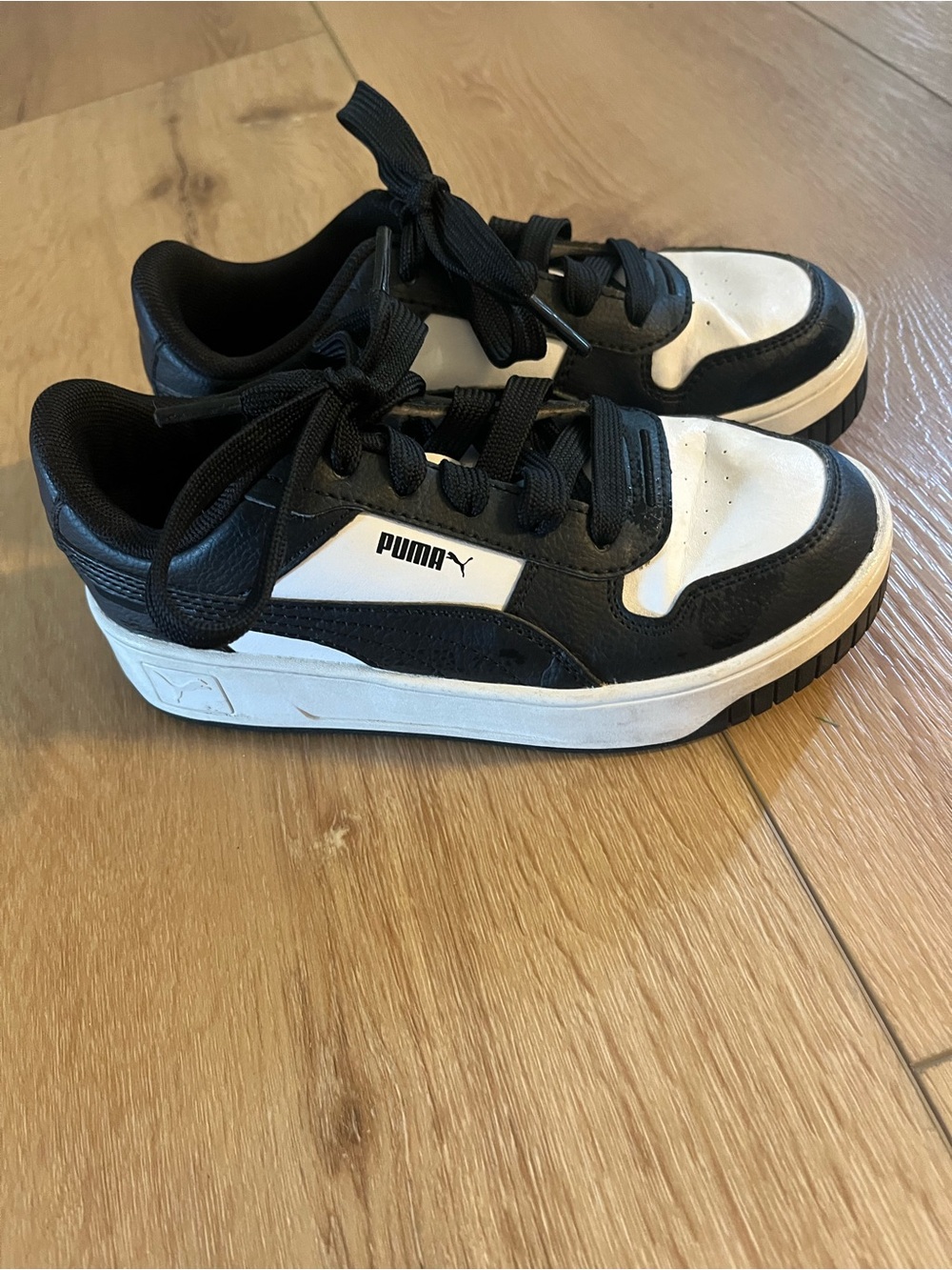 Puma Kids Black and White Low-Top Sneakers
